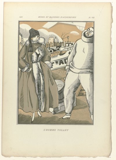 Günümüzün Moda ve Görgü Kuralları, 1922, Levha 7: Uçan Adam by Fernand Siméon