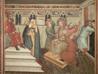 Pontius Pilatus'tan Önce İsa'nın Kırbaçlanması (fresk) by Ferrer Bassa