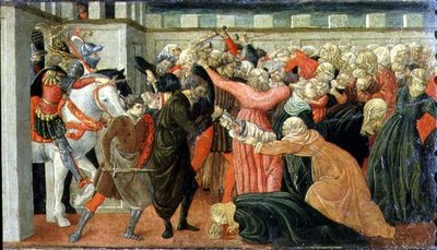 Masumların Katliamı, predella panelinin detayı, c.1470 (panelde öfke) by Filippino (and workshop) Lippi