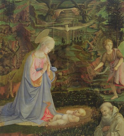 Çocuğun St John ve St Romuald ile hayranlığı (panelde öfke) by Filippino Lippi