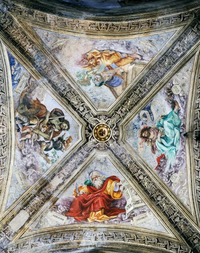 Kubbe, Strozzi Şapeli üzerinde Filippino Lippi (1457-1504) tarafından freskler. Santa Maria Novella Kilisesi, Floransa. İtalya by Filippino Lippi