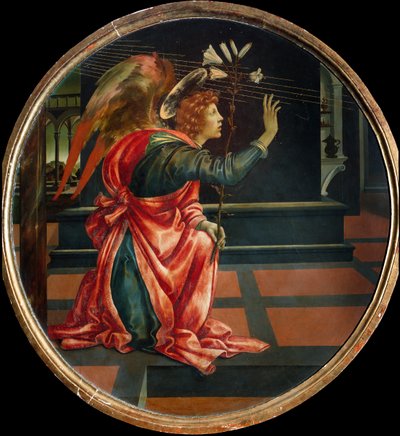 Müjde, 1483 (ahşap panel üzerine yağlı boya) by Filippino Lippi
