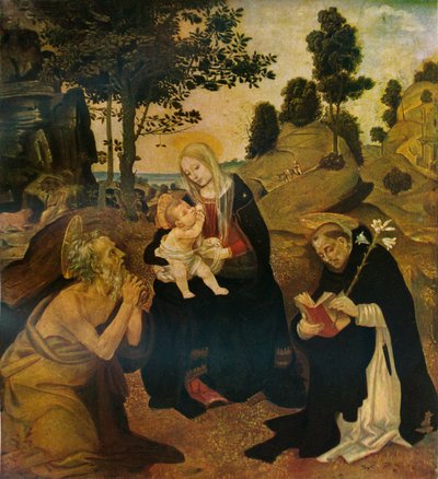 Aziz Jerome ve Dominic ile Bakire ve Çocuk, c1485, 1911 by Filippino Lippi