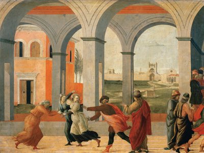 Virginia Roma valisi Appius Claudius tarafından esir alındı. by Filippino Lippi