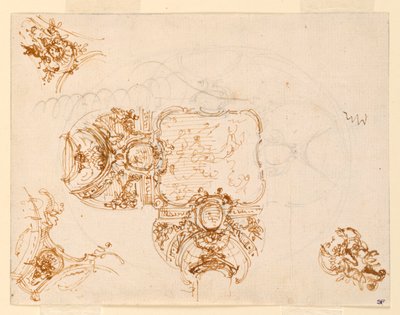 Salone di Stupinigi (Av Köşkü Ana Salonu) için Tavan Tasarımı by Filippo Juvarra