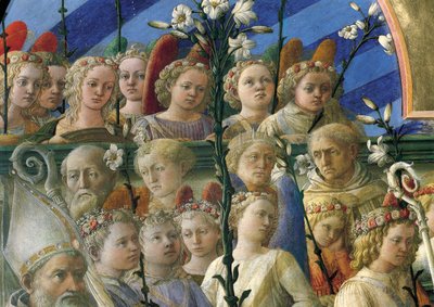 Incoronazione Maringhi veya Virgin'in Taç Giymesi, Filippo Lippi (yaklaşık 1406-1469), ahşap üzerine tempera, 200x287 cm, Detay by Filippo Lippi