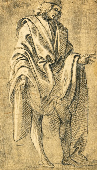 İnsan erkek figürü çalışması, Filippo Lippi'nin kalem çizimi (yaklaşık 1457-1504) by Filippo Lippi