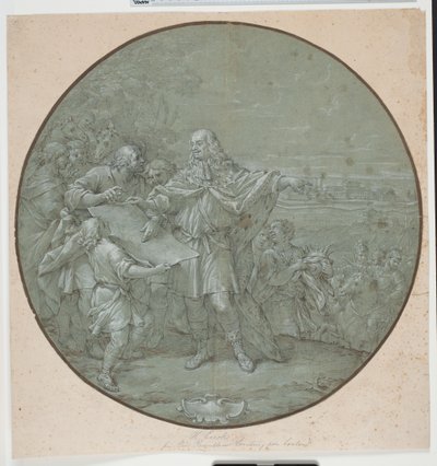 Cosimo III, Livorno limanını güçlendiriyor. "Piatti di S. Giovanni" olarak adlandırılan gümüş tabak için tasarlanmış şablon by Filippo Luzi