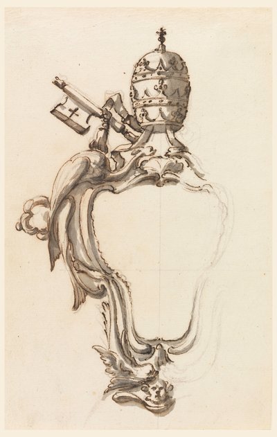 Çizim, Bir Papalık arması, 1740-70 by Filippo Marchionni