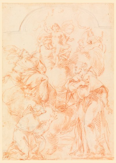 Çizim, İsa Çocuklu Bir Alter Resmi için Çalışma, 1750-1800 by Filippo Marchionni