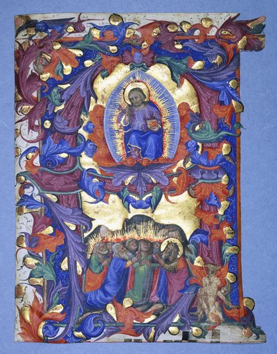 Yükseliş tasviri ile tarihlendirilmiş büyük bir "A", c.1450 by Filippo di Matteo Torelli