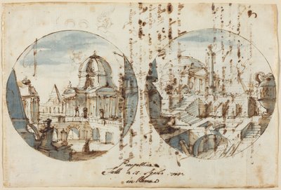 Tapınaklar ve Piramitlerle Mimari Fanteziler by Filippo or Juvara Juvarra
