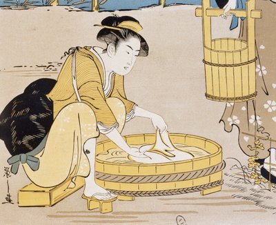 Nehirde yıkanan kadınlar, Firmin Gillot (1819-1872), Le Japon Artistique (Japon Sanatı), Siegfried Bing (1838-1905) tarafından toplanan sanat ve endüstri belgeleri, aylık yayın Temmuz 1889, Fransa by Firmin Gillot