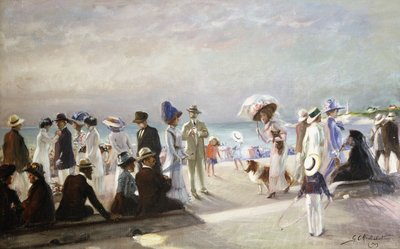 Sahil Sahnesi; Sahne de Plage by Firmin Marcelin Michelet