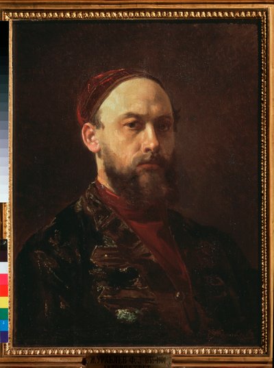 Otoportre (Otoportre) - Firs Sergeevich Zhuravlev (1836-1901), tuval üzerine yağlı boya, 19. yüzyıl Rus sanatı - Devlet Tretyakov Galerisi, Moskova by Firs Sergeevich Zhuravlev
