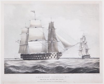 Amerikan Gemileri No. 1, c.1845 (lito) by Fitz Henry (after) Lane