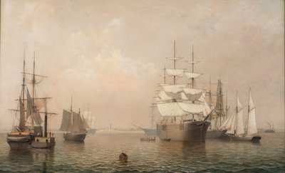 Boston Limanı Açıklarında Tüccarlar, 1863 by Fitz Henry Lane