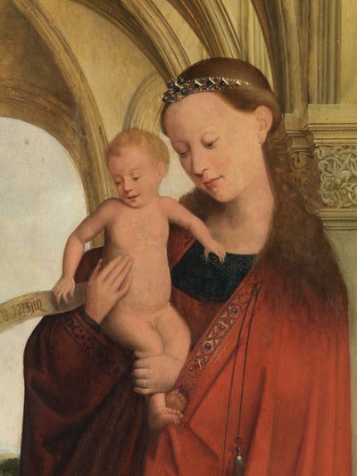 Petrus Wijts'li Madonna detayı (panel üzeri yağlı boya) by Flemish School