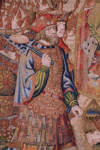 Flaman halısı. Dizi Ahlakı: Onurların erdemi (De deugd van de Honores, Onurların Erdemleri). Ca 1520. Detay by Flemish School