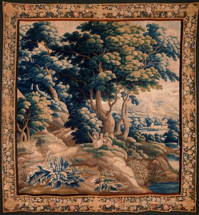 Flaman halısı. Verdure denir. Oudenaarde Atölyesi. 332x318cm. Env 00021. 17. yüzyıl. by Flemish School