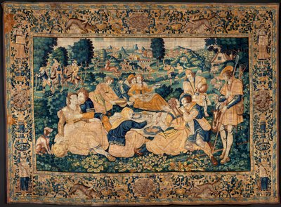 Flaman halısı. Köy yemeği. Oudenaarde Atölyesi. 331x465cm. Iinv (83073)-8 / 00008. 17. yüzyıl. by Flemish School