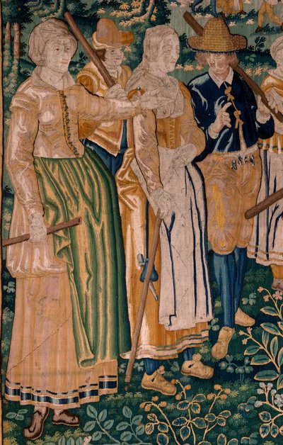 Flaman halısı. Kaz oyunu. Oudenaarde Atölyesi. 341x395cm. Env (83058)-7 / 0008. 17. yüzyıl. by Flemish School