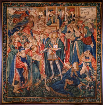 Flaman halısı. Zamanın Zaferi (De triomf van de Tijd, Zamanın Zaferi). Yün ve ipek. 347x342cm. Özel koleksiyon. Yaklaşık 1504. by Flemish School