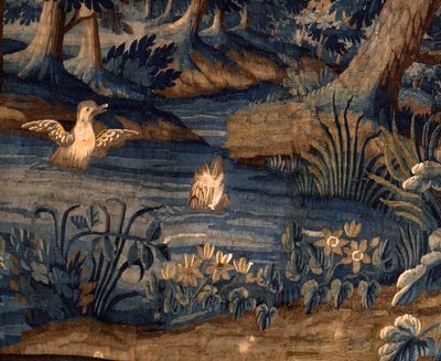 Flaman halısı. dayanmak. 17. yüzyılın sonu ve 18. yüzyılın başı. Sint-Walburgakerk Oudenaarde (Dekenij van de Sint-Walburga) kilisesinin mülkü. Detay. by Flemish School