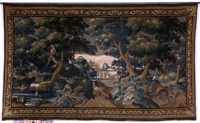 Flaman halısı. dayanmak. Aşk sahnesi. Oudenaarde. 17. yüzyılın sonu ve 18. yüzyılın başı. Sint-Walburgakerk Oudenaarde (Dekenij van de Sint-Walburga) kilisesinin mülkü. detay by Flemish School