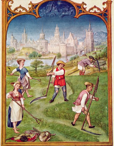 Fol 6v Haziran Ayı: Haymaking, Breviarium Grimani