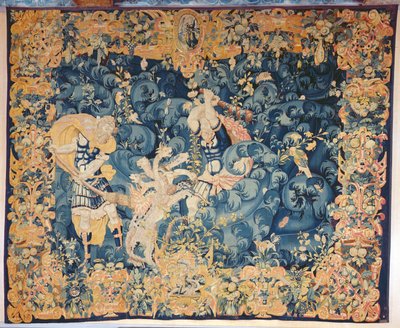 Herkül ve Lernaean Hydra, Audenarde Atölyesi (yün ve ipek duvar halısı) by Flemish School
