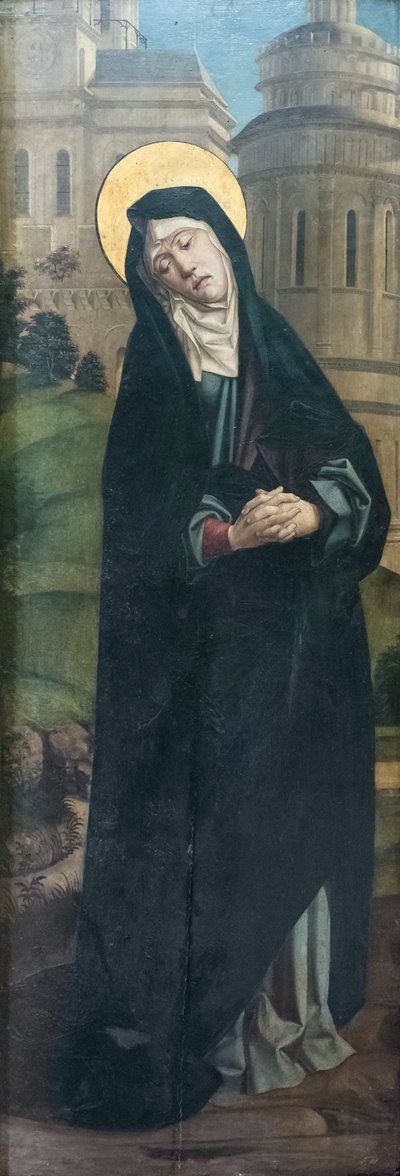 Acı Madonna, 16. yüzyılın başında faal olan Flaman Napoliten ressam (tuval üzerine yağlı boya) by Flemish School