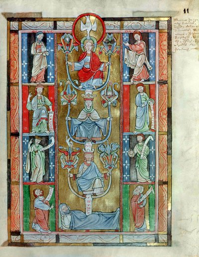 Ms 340 fol.11r Jesse Ağacı, De Laudibus Sancte Crucis