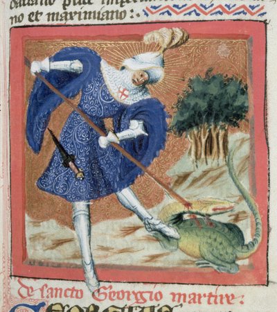 Jacobus de Voragine tarafından yazılan Altın Efsaneden Bayan Gen III f.81r Aziz George ve Ejderha (c.1228-98) by Flemish School