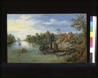 Nehir Manzarası (ahşap üzerine yağlı boya) by Flemish School