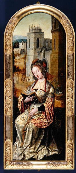 St. Barbara, 16. yüzyılın başları (panelde yağlı boya) by Flemish School