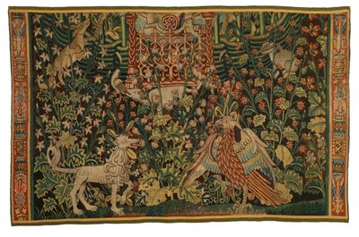 Goblen, Park au Cerfs parçası, 1500-25 civarı yapılmış (yün) by Flemish School