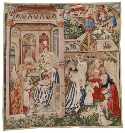 Müjde ve Doğuşu tasvir eden goblen, Tournai (yün) by Flemish School