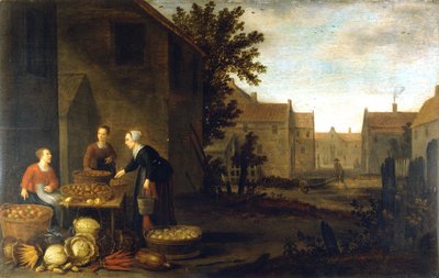 Willers Adam Willaerts (1577 - 1664) Hollandalı ressam “Market Scene”. 17. yüzyıl.Museo del Castello. Milano by Flemish School