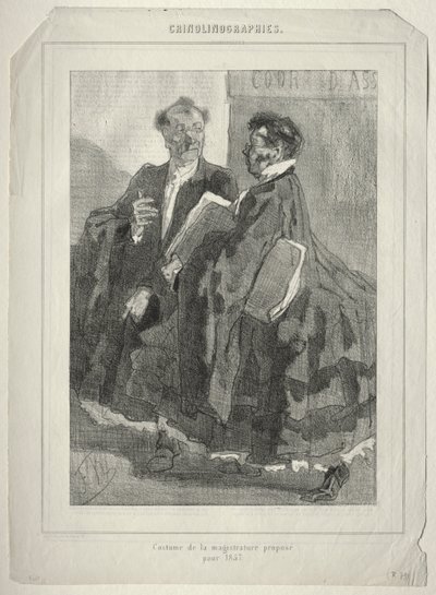 Krinolinografiler (1857 için önerilen sulh yargıcı kostümü) by Félicien Rops