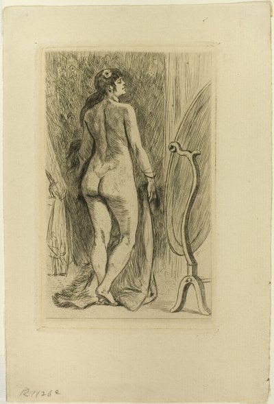 Kürklü duran kadın by Félicien Rops