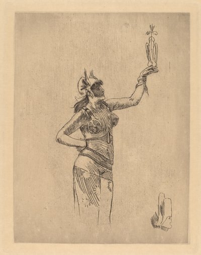 Falconer La fauconniere. by Félicien Rops