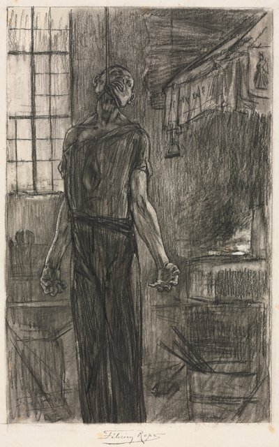Demir Ocağındaki Asılan Adam, c. 1880. by Félicien Rops