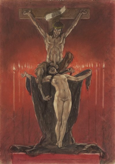Satanistler Calvary by Félicien Rops