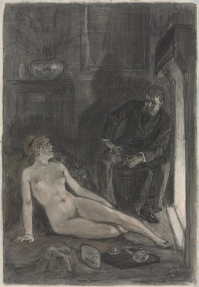 Kış Akşamı, son üçüncü 19. yüzyıl. by Félicien Rops