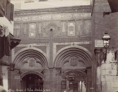 Kahire. El-Arhar Camii, kapı detayları, 1870