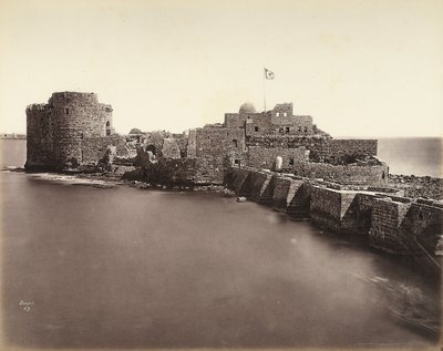 Denizde bir kale manzarası by Félix Bonfils