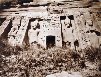 Abou-Semblil, Petit Speos, Cephenin Orta Kısmı, c.1853-54 by Félix Teynard