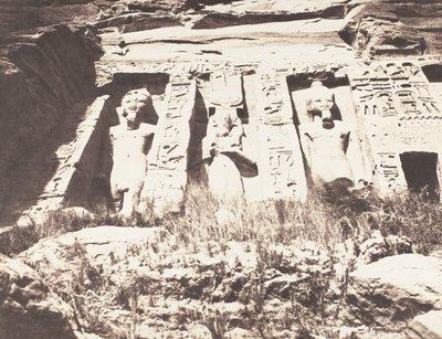 Abou-Sembil, Petit Spéos - Cephenin Sol Tarafı, 1851-52, 1853-54 basılmış. by Félix Teynard