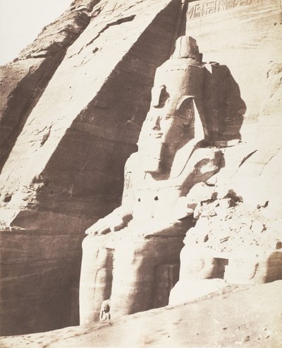 Abou Sembil, Grand Spéos - Colossal Statues, Three-Quarter Views, 1851-52, 1853-54 basılmış. by Félix Teynard